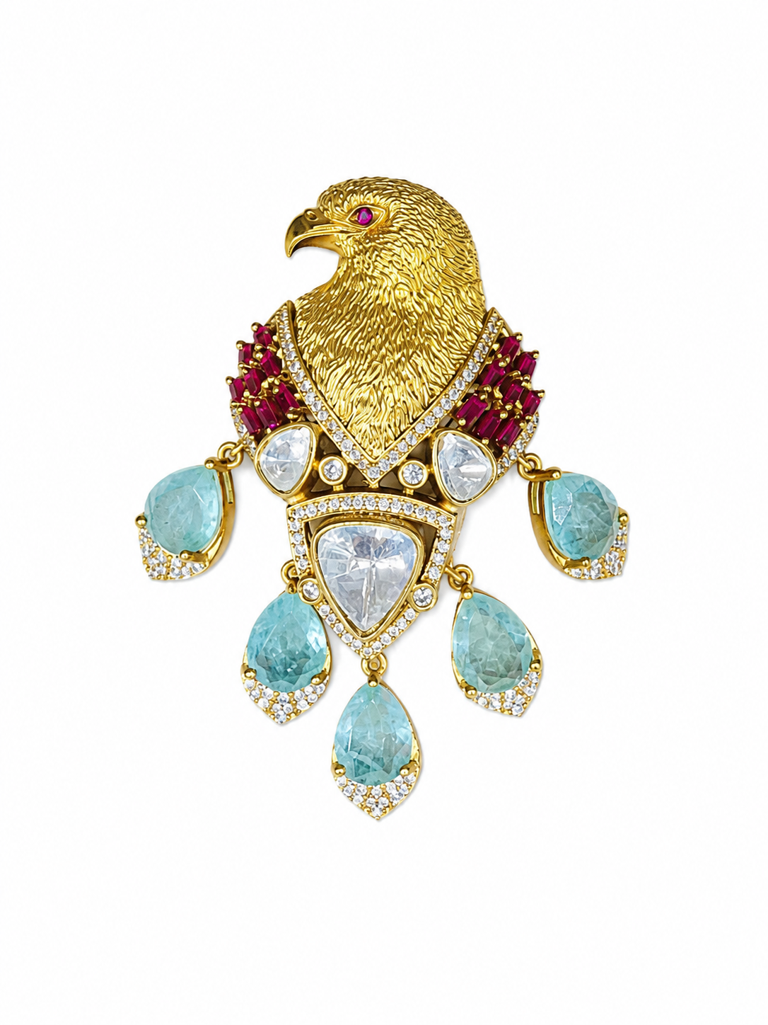 EAGLE WITH GREEN STONE