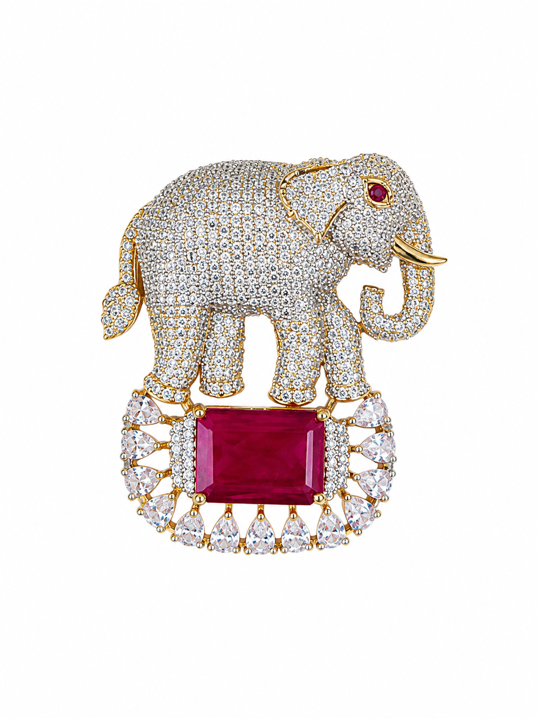 ELEPHANT WITH MAGENTA STONE