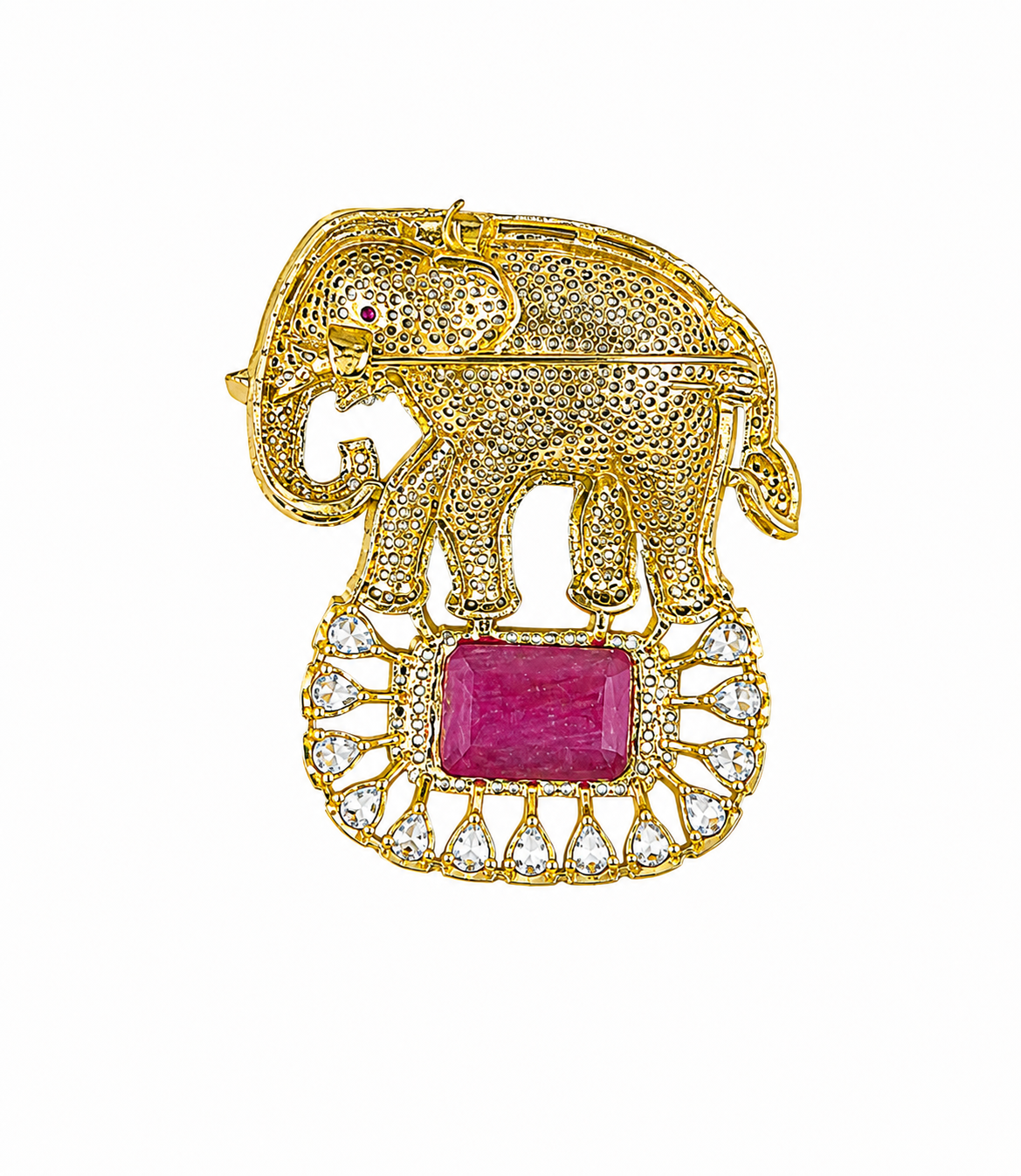 ELEPHANT WITH MAGENTA STONE — alternate view