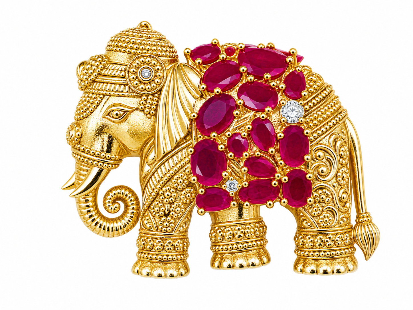 ELEPHANT WITH RED STONE