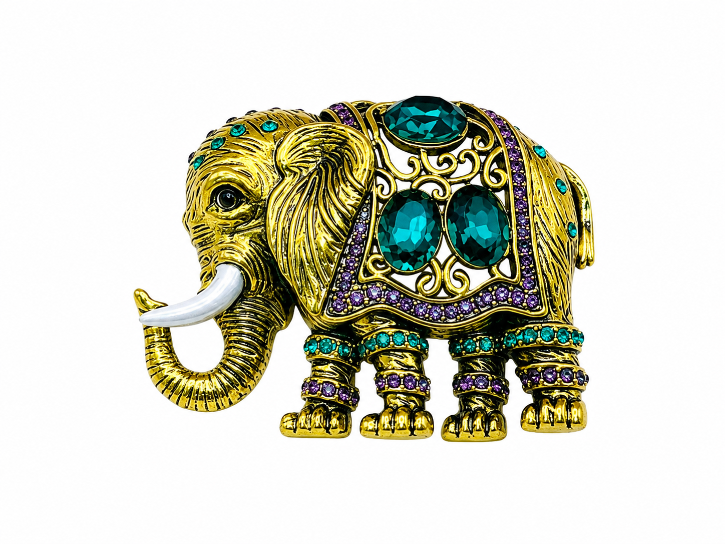 GP ELEPHANT WITH GREEN PINK STONE