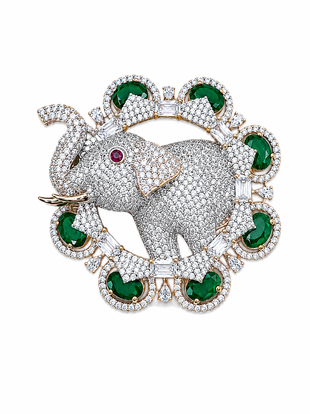 GP ELEPHANT WITH GREEN STONE (MAGNETIC)