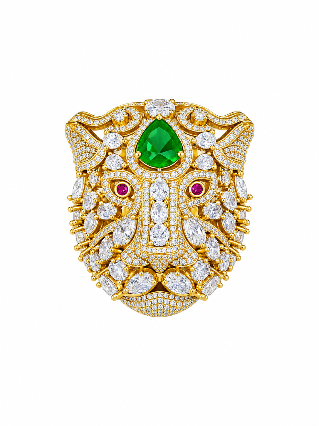GP GREEN STONE TIGER FACE