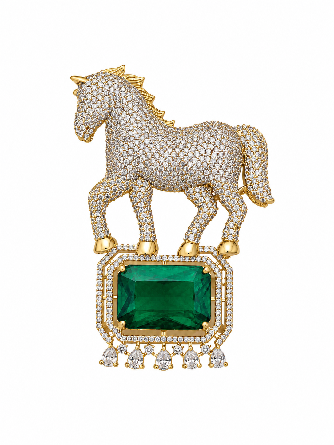 GP HORSE WITH EMERALD STONE
