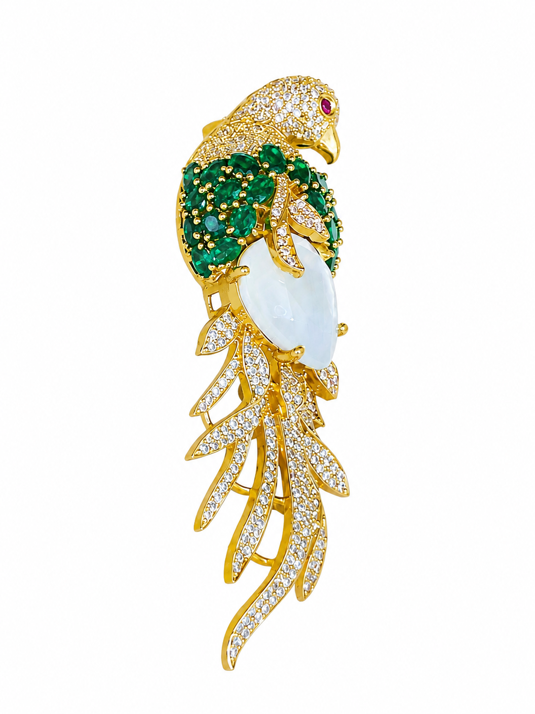 PARROT WITH GREEN STONE