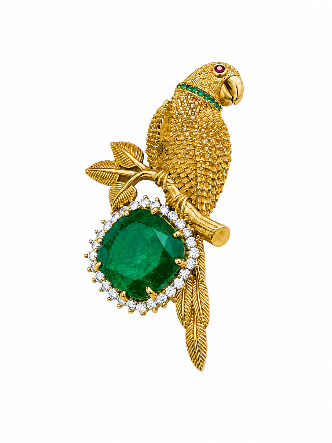PARROT WITH GREEN STONE