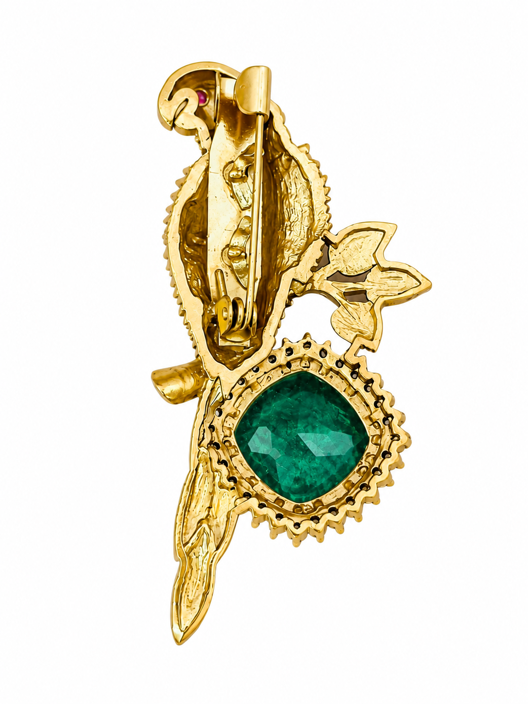 PARROT WITH GREEN STONE — alternate view