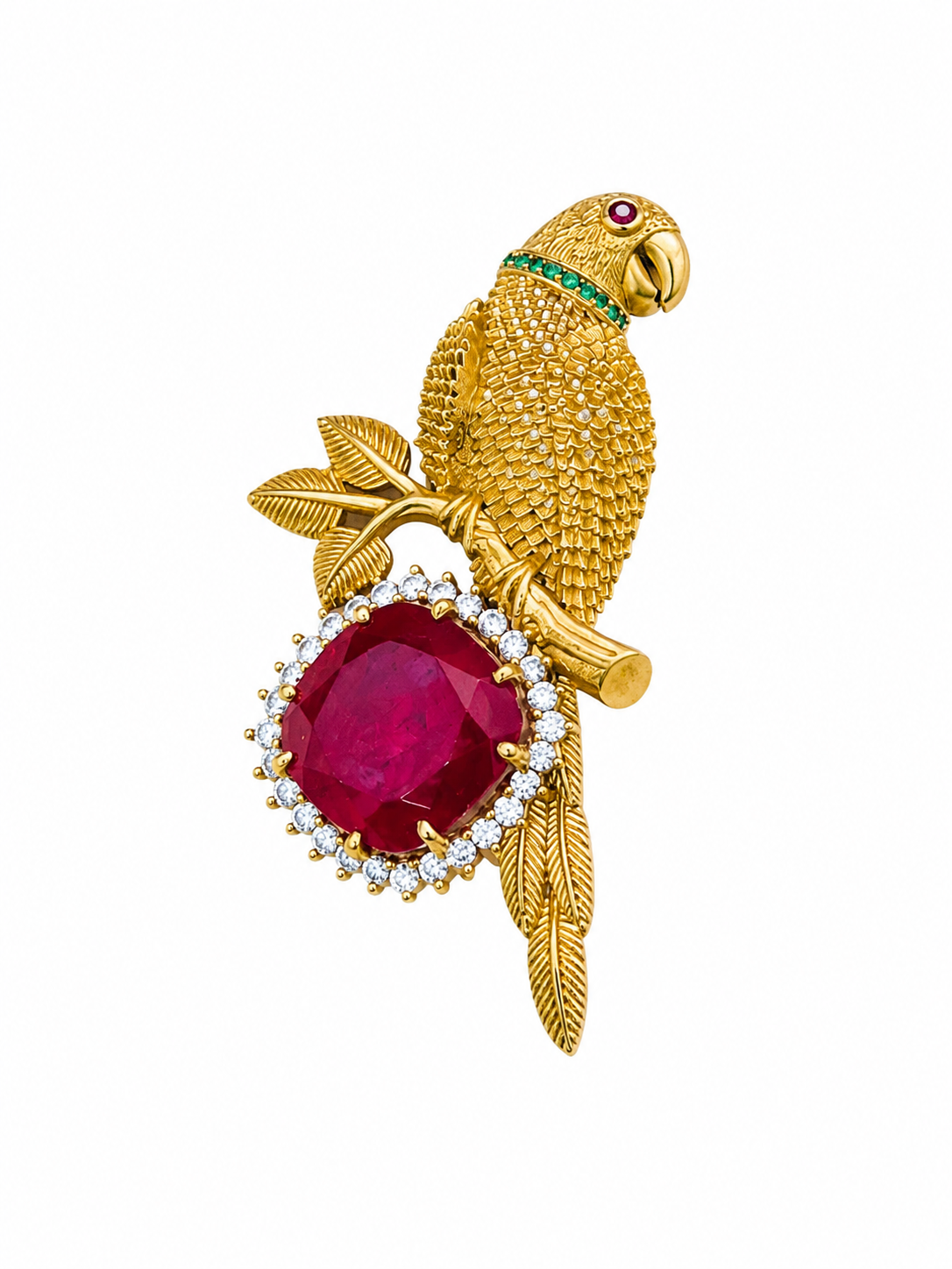PARROT WITH RED STONE