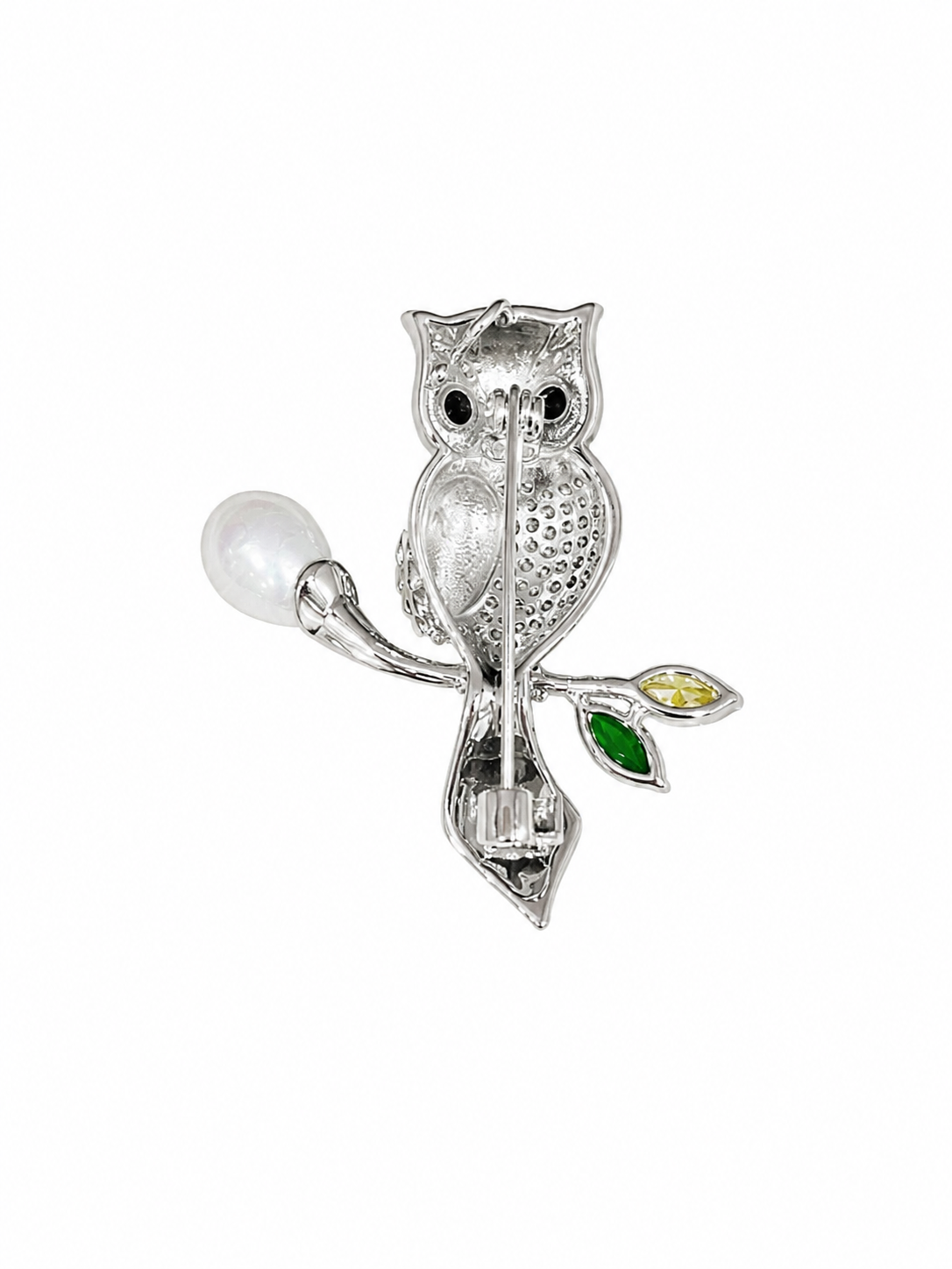 SILVER FINISH OWL — alternate view